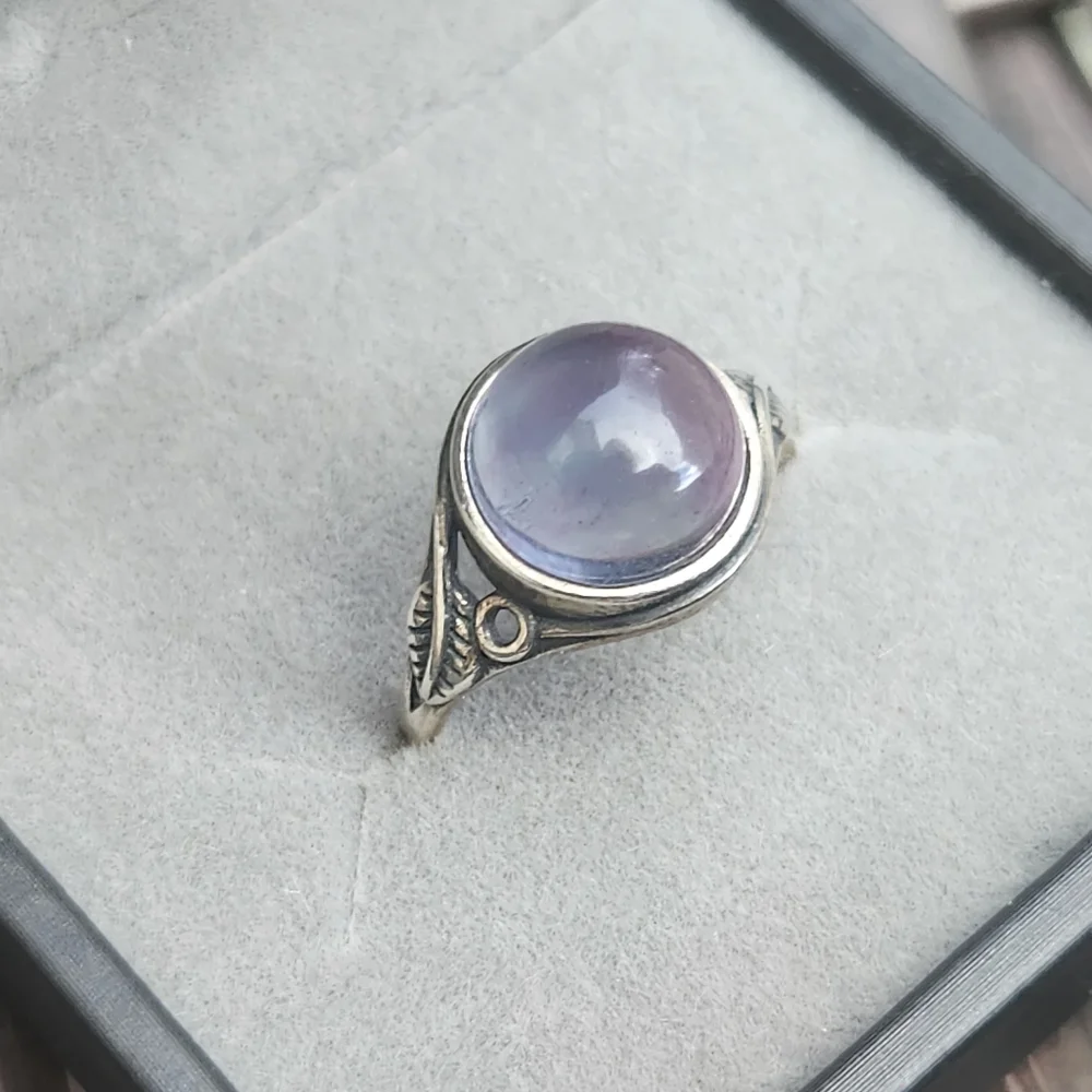 S925 Rainbow Fluorite Ring adjustable size